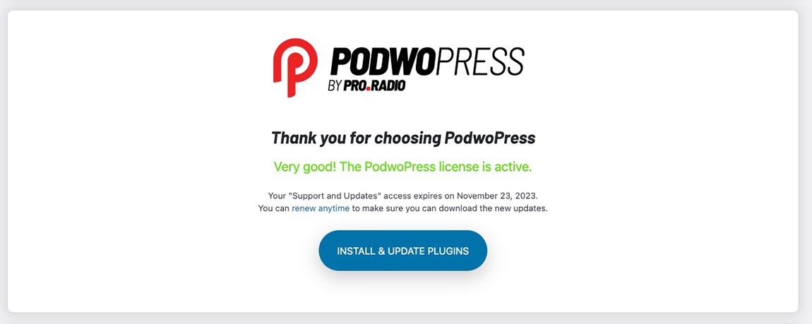 podwopress installation plugins
