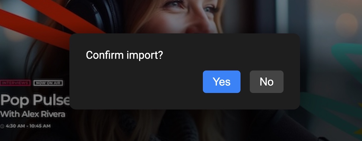 Pro Radio plus import template