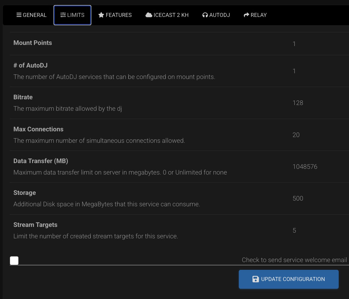 04 streaming options and limits
