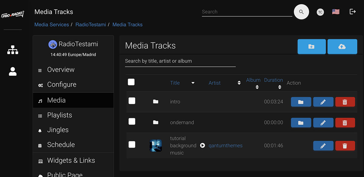07 Pro Radio streaming service Media Library