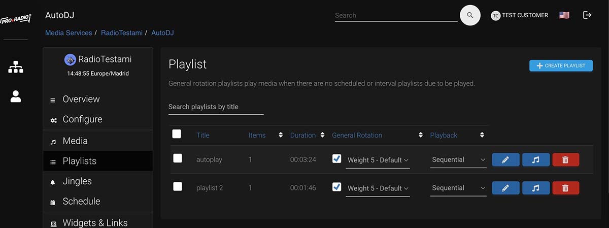 11 streaming pro radio media cp playlist management