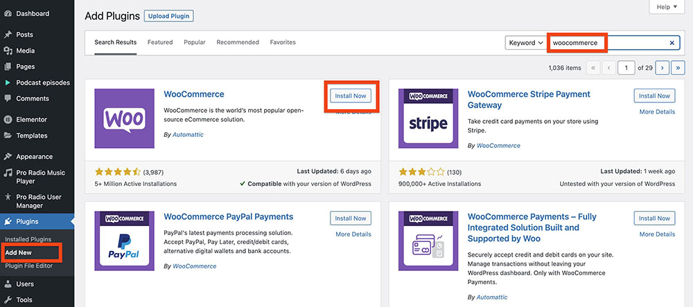 install woocommerce for premium podcasting subscription wordpress