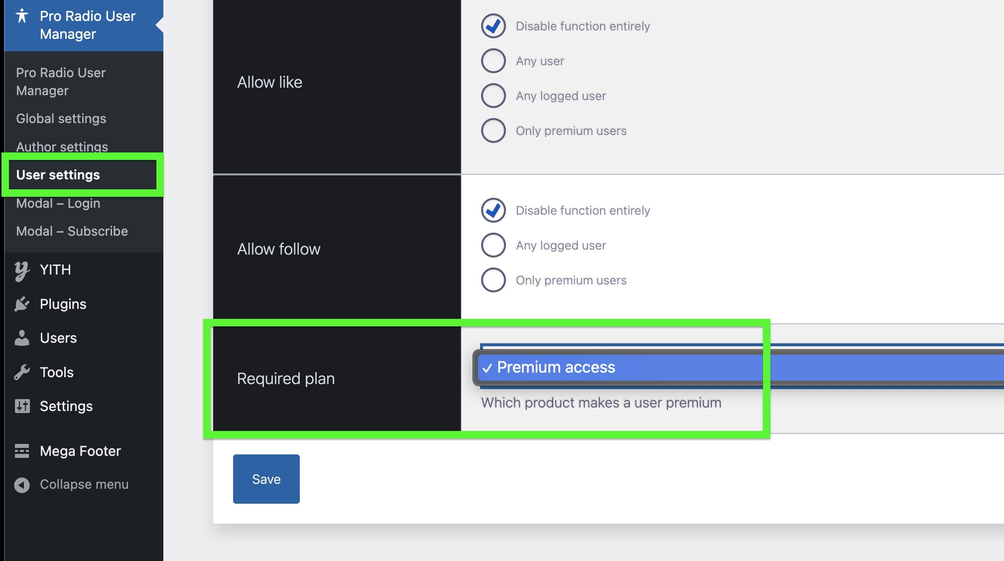 premium podcasting set required subscription plan