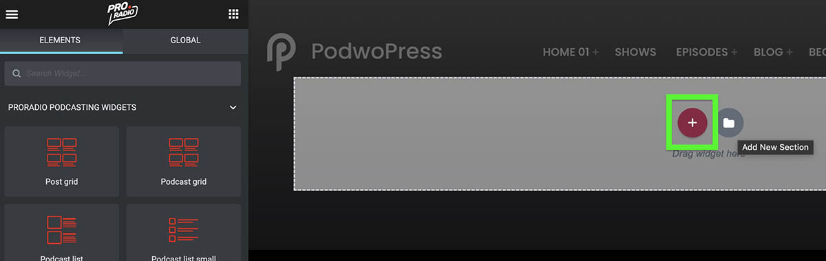 podcast slider step 1 new section